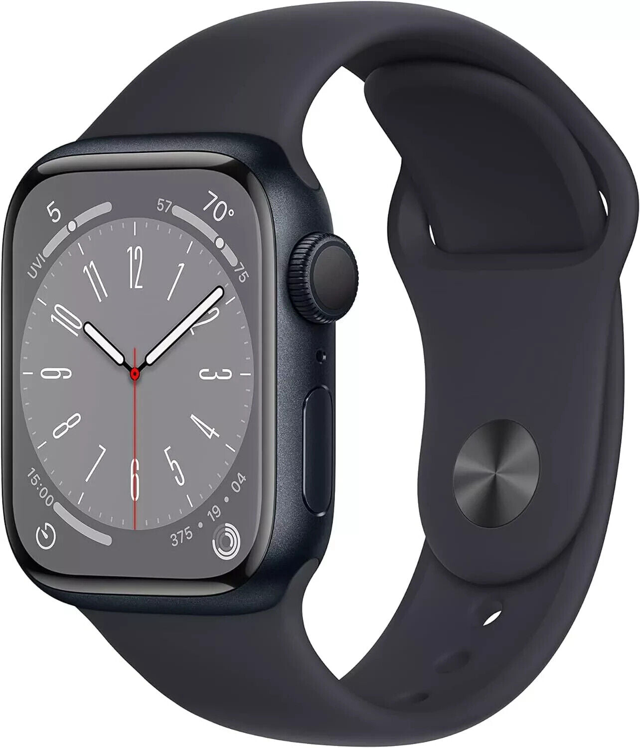 Apple Watch Series 8 41mm Midnight Aluminum Case with Sport Band, M/L (GPS)...